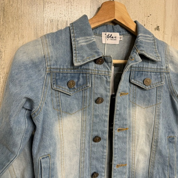 Lola And The Boys Dinosaur Embroidered Denim Jacket Kids Size 8 Blue - Picture 2 of 8